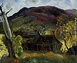 George Wesley Bellows Canvas Paintings - Blasted Tree and Deserted House